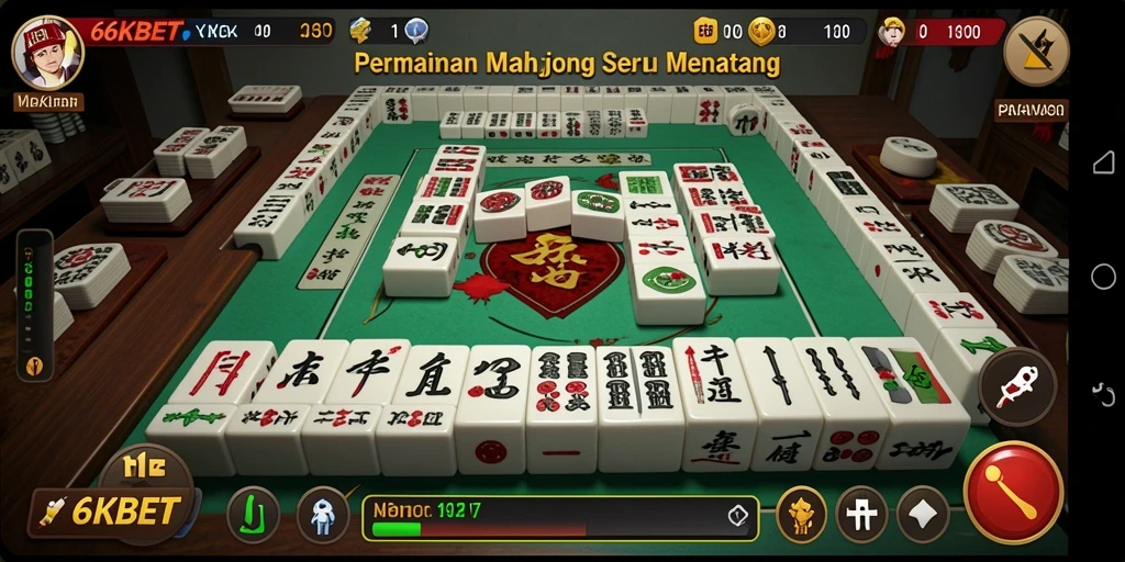 Tampilan gameplay Mahjong yang menarik di 66KBET.