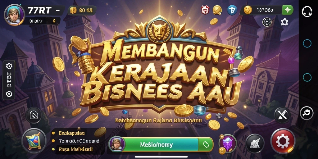Tampilan gameplay 77RT menunjukkan aksi membangun kerajaan bisnis yang menarik.