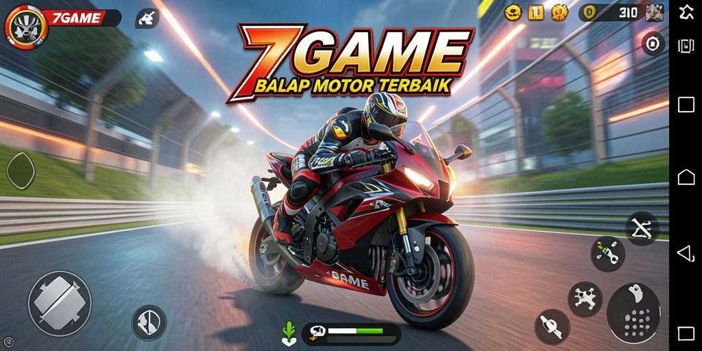 Tampilan gameplay seru dari balapan motor yang mendebarkan.