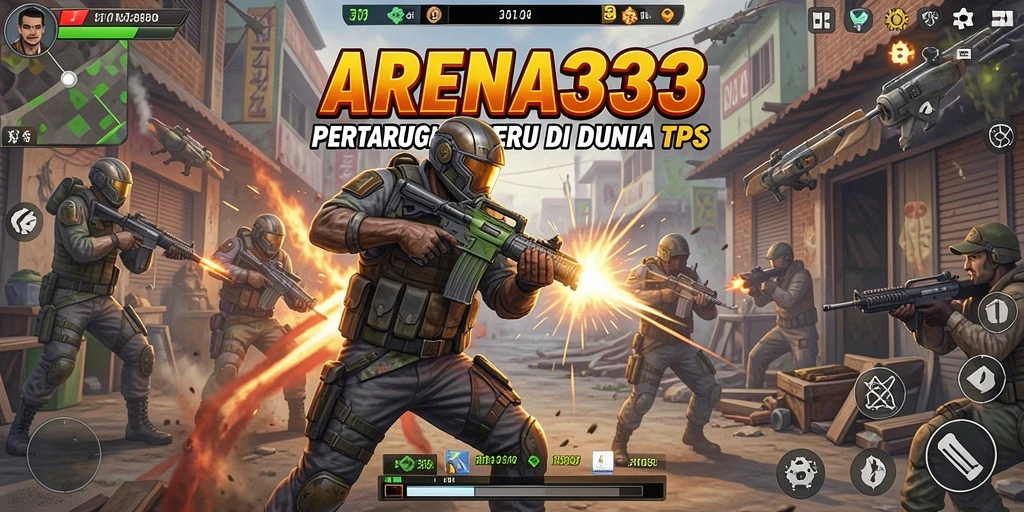 Tampilan gameplay seru ARENA333 dengan aksi TPS yang mendebarkan.