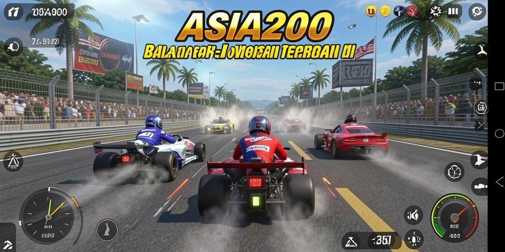 Tampilan gameplay balapan mendebarkan dari ASIA200.