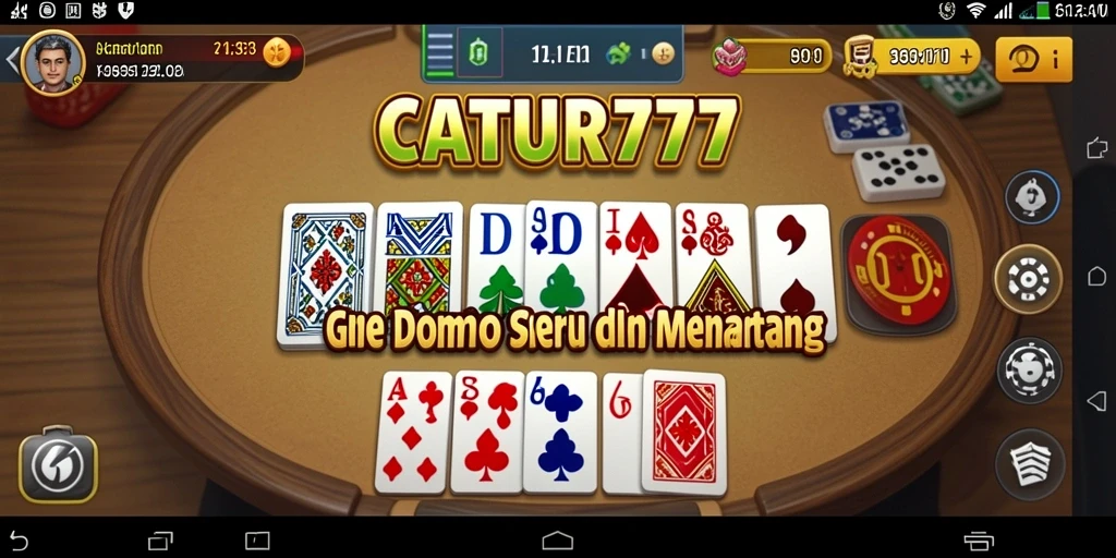 Tampilan gameplay seru CATUR777 dalam aksi Domino.