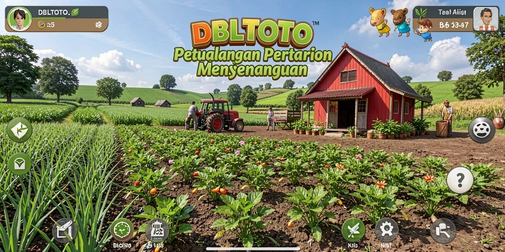 Tampilan gameplay yang menarik di DBLTOTO dengan berbagai tanaman.