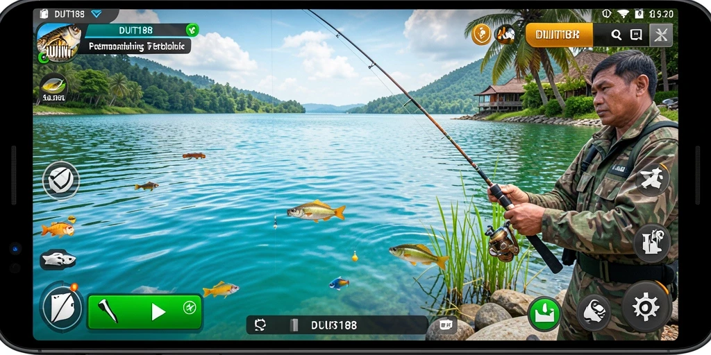 Tangkapan layar utama DUIT188 yang menampilkan aksi memancing yang seru.
