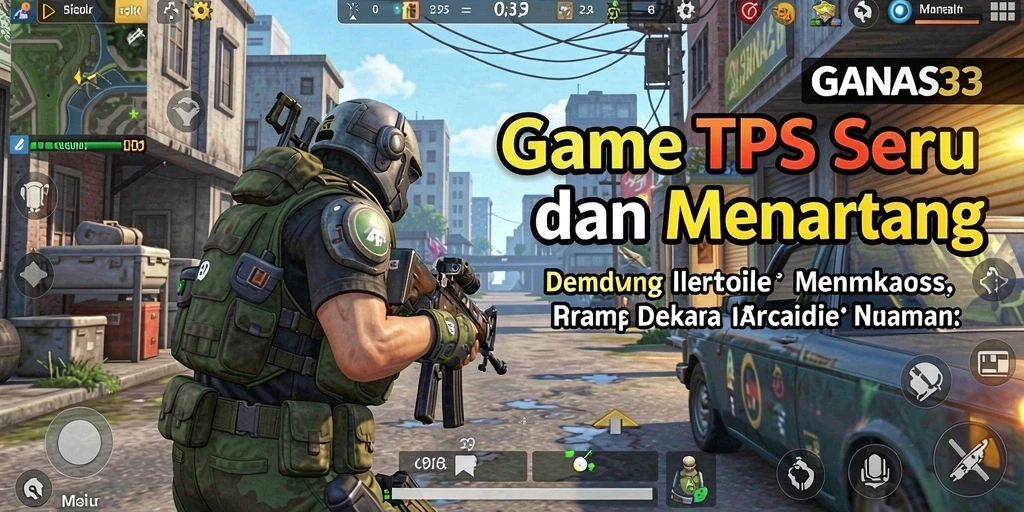 Screenshot utama GANAS33 menampilkan pertempuran TPS yang menegangkan.