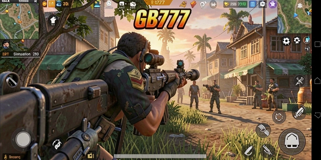 Screenshot utama GB777 menampilkan pengguna dalam simulasi gameplay yang menarik.