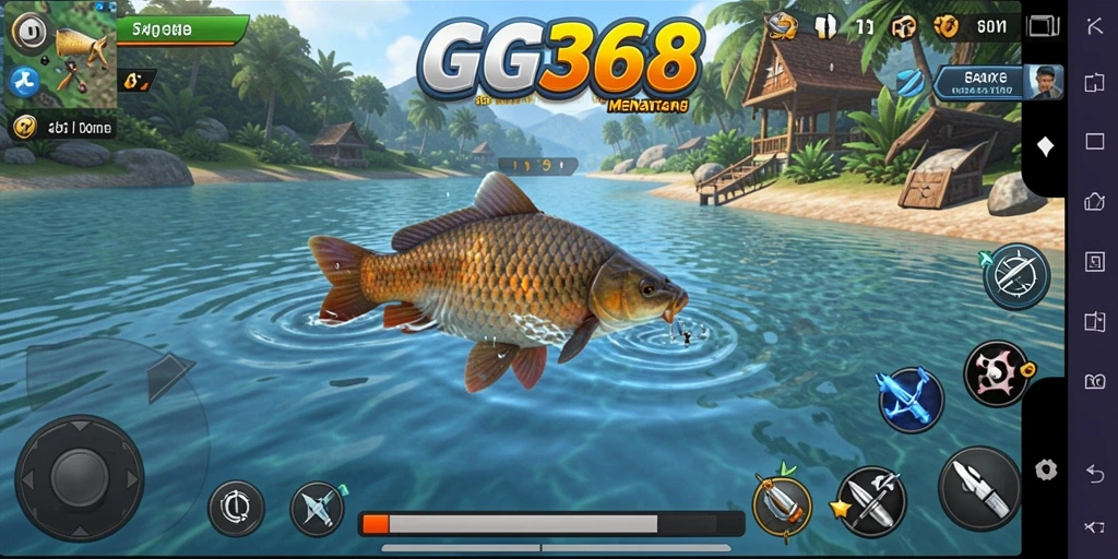 Screenshot gameplay GG368 menunjukkan momen memancing yang seru dengan ikan yang beraneka ragam.