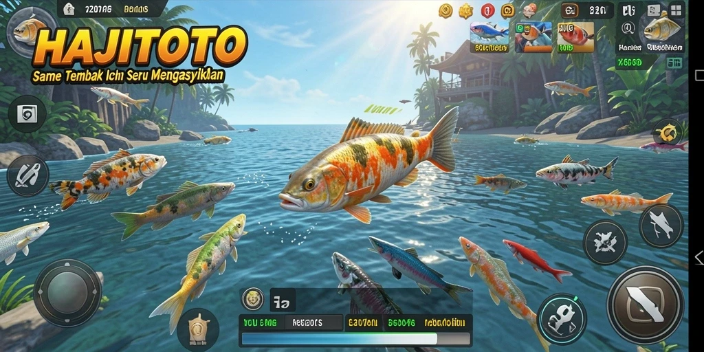 Tampilan menarik dalam <strong>HAJITOTO</strong> menampilkan aksi menembak ikan.