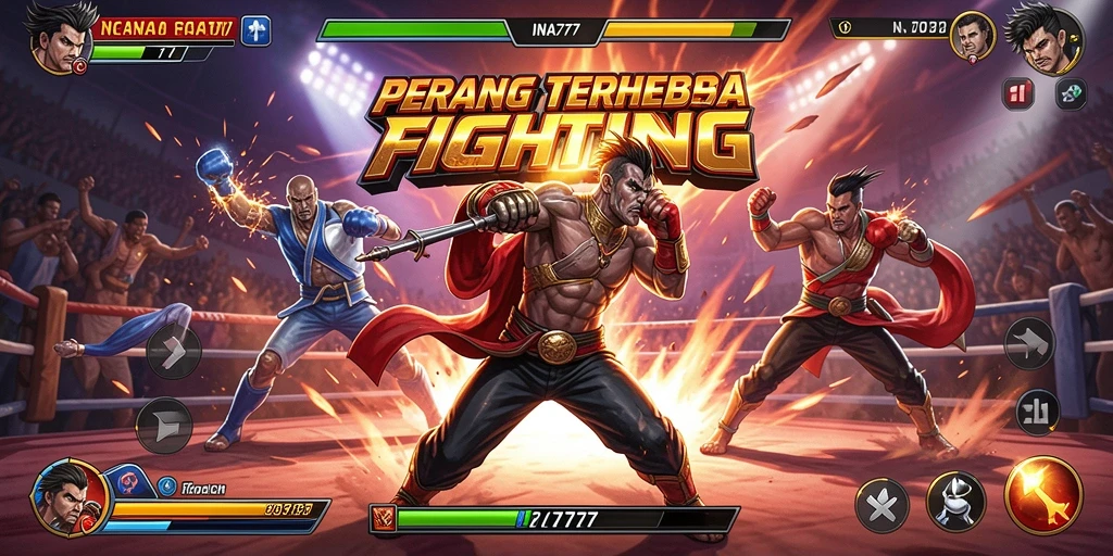 Tangkapan layar gameplay INA777 menunjukkan aksi bertarung yang mendebarkan.