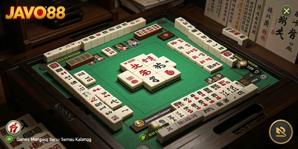 Screenshot gameplay JAVO88 memperlihatkan keseruan permainan Mahjong.