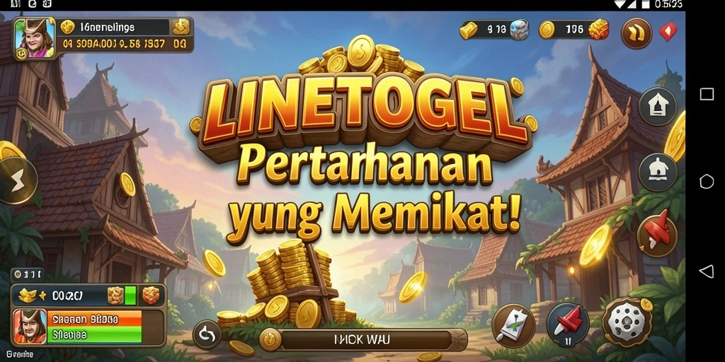 Tangkapan layar utama gameplay Tower Defense LINETOGEL yang mendebarkan.