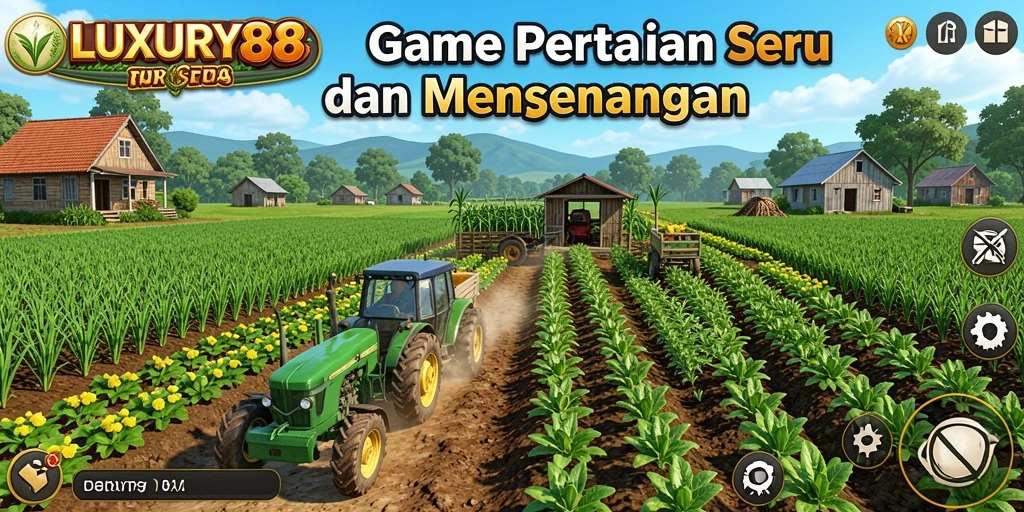 Tampilan gameplay seru di LUXURY88 dengan ladang yang subur.