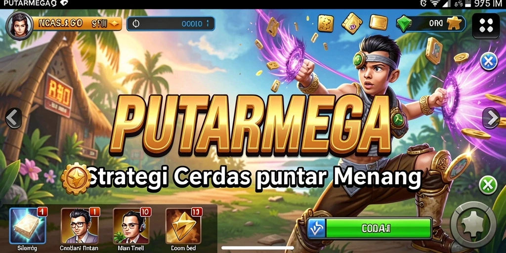 Tampilan gameplay PUTARMEGA yang mengesankan dengan elemen strategi.
