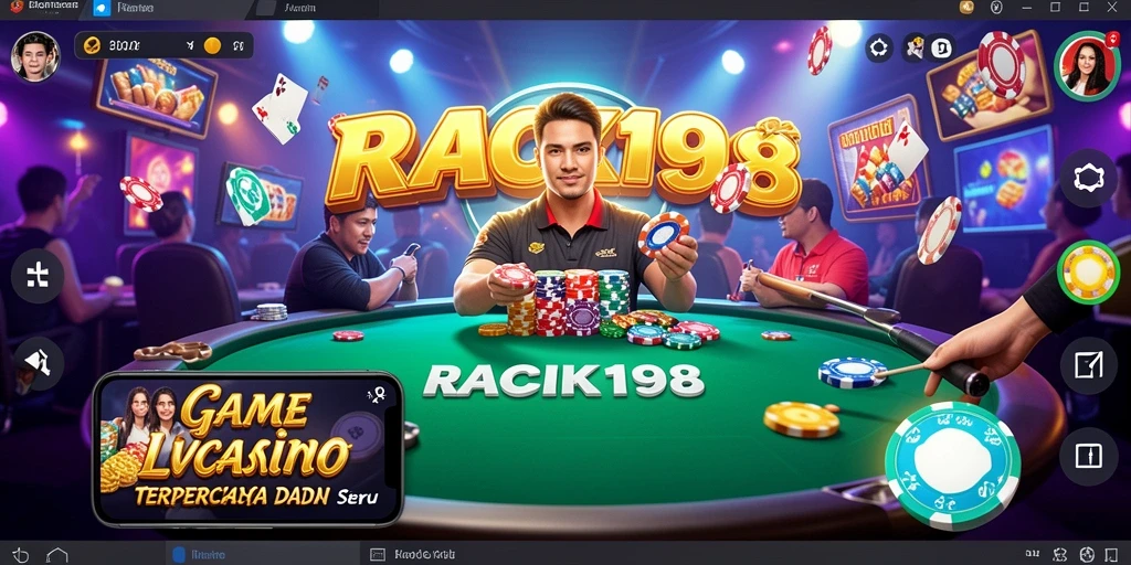 Tampilan gameplay Live Casino yang mendebarkan di RACIK198.