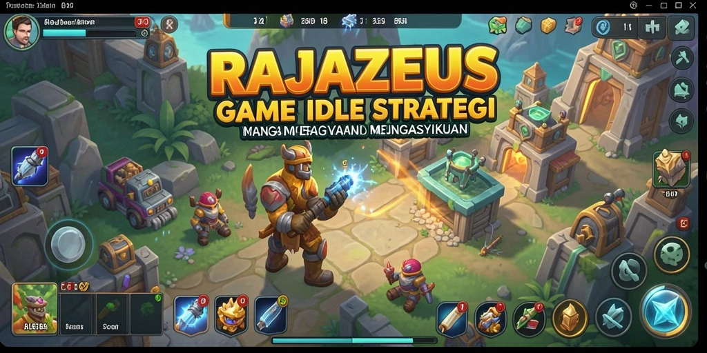 Tangkapan layar utama RAJAZEUS menampilkan aksi gameplay Idle yang mengasyikkan.