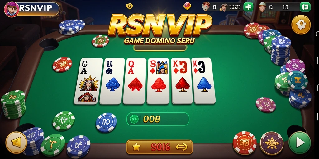 Tampilan screenshot gameplay RSNVIP yang menampilkan aksi seru permainan Domino.