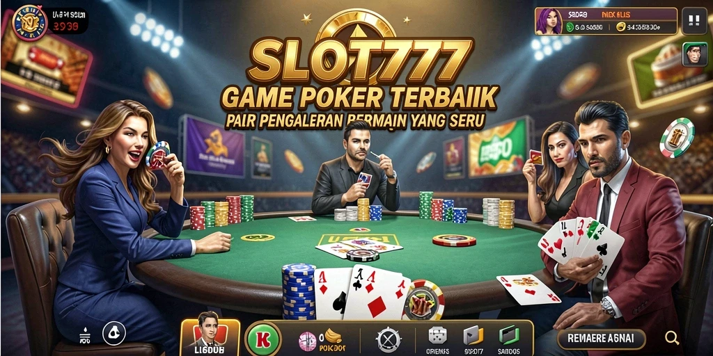 Tampilan gameplay Poker yang seru dan interaktif di SLOT777.