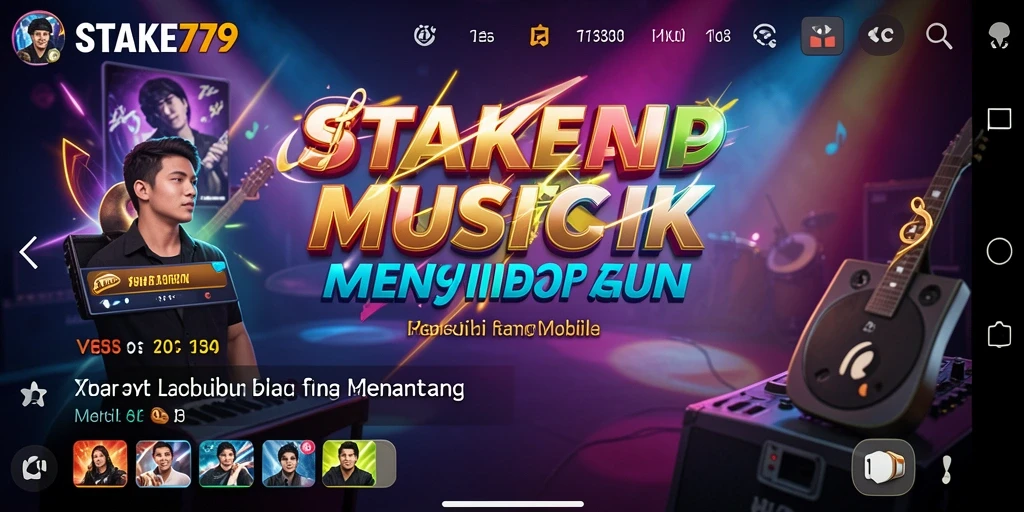 Tampilan gameplay STAKE779 dengan berbagai aktifitas musik yang seru.