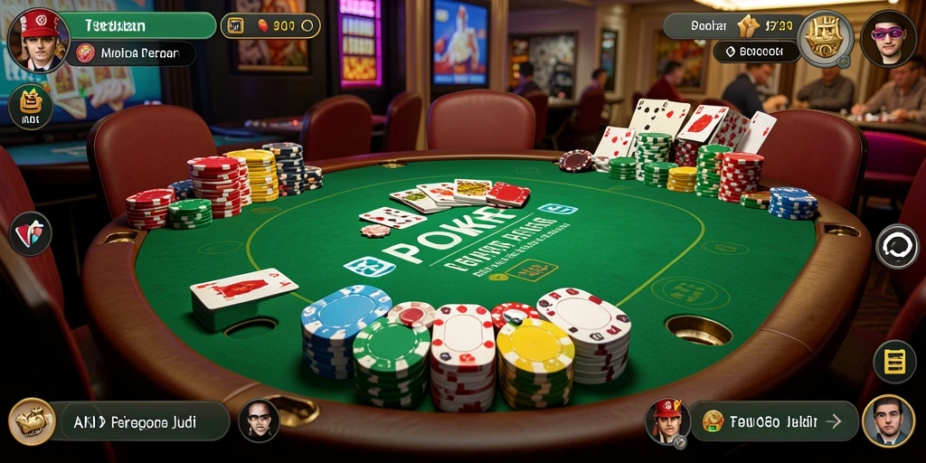 Tampilan gameplay Poker yang menarik dan menantang di V89.