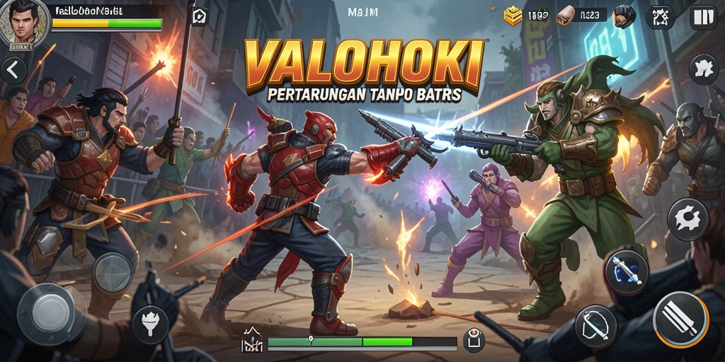 Gameplay seru dalam VALOHOKI dengan pertarungan dinamis.